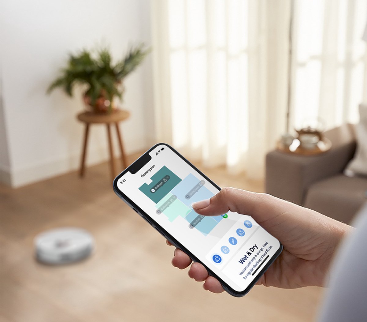 Philips HomeRun Aqua 3000 XU3000/02 Robotstofzuiger Wit Metallic