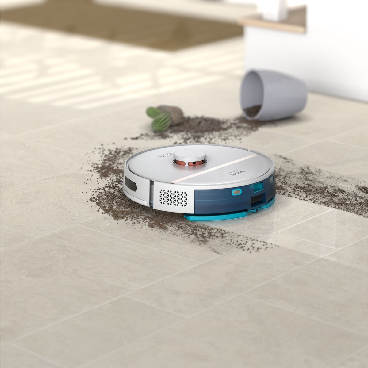 Philips HomeRun Aqua 3000 XU3000/02 Robotstofzuiger Wit Metallic