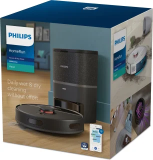 Philips HomeRun Aqua 3000 XU3100/01 Robotstofzuiger Zwart Metallic