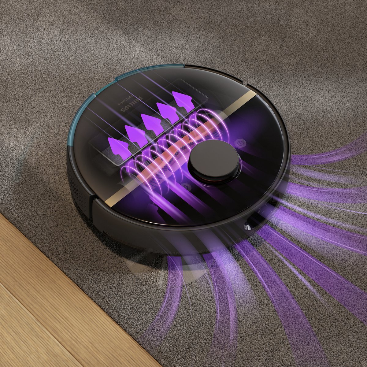 Philips HomeRun Aqua 7000 XU7000/01 Robotstofzuiger Zwart/Goud