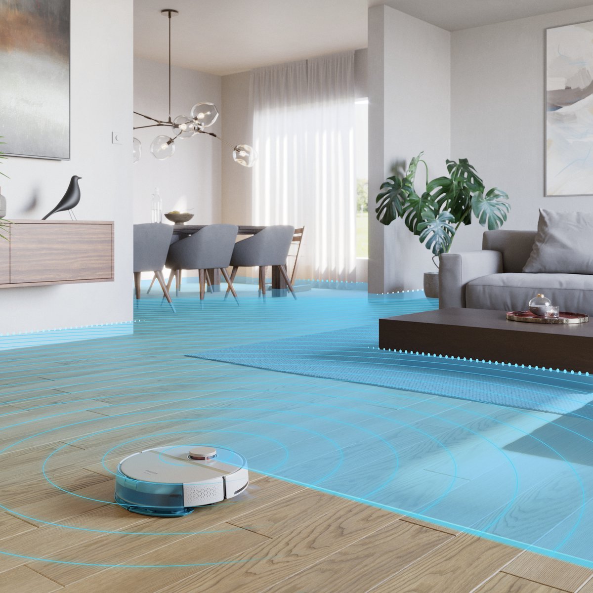 Philips HomeRun Aqua 7000 XU7000/02 Robotstofzuiger Wit/Goud