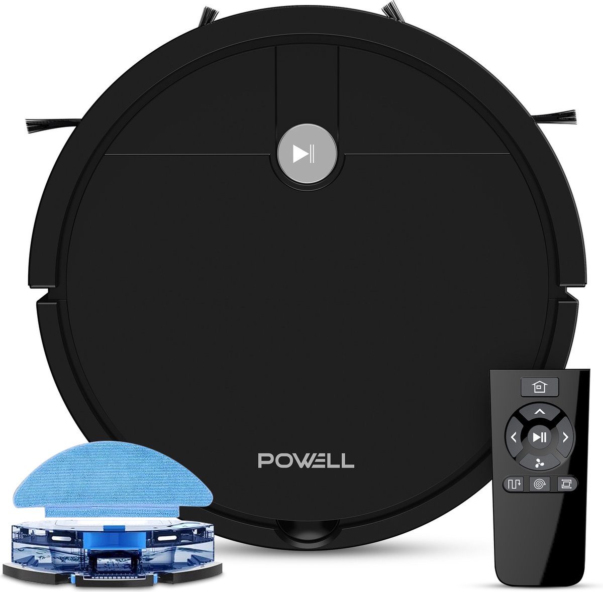 Powell Robotstofzuiger met Dweilfunctie Zwart
