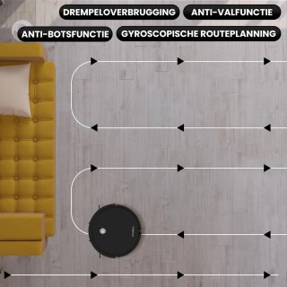 Powell Robotstofzuiger met Dweilfunctie Zwart
