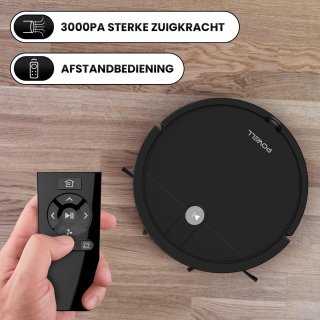 Powell Robotstofzuiger met Dweilfunctie Zwart