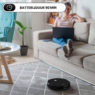 Powell Robotstofzuiger met Dweilfunctie Zwart