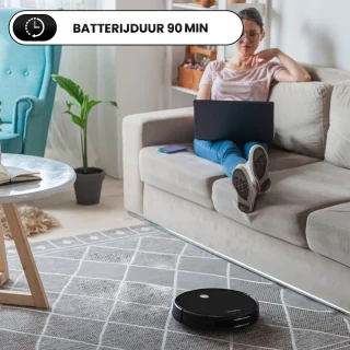 Powell Robotstofzuiger met Dweilfunctie Zwart