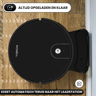 Powell Robotstofzuiger met Dweilfunctie Zwart