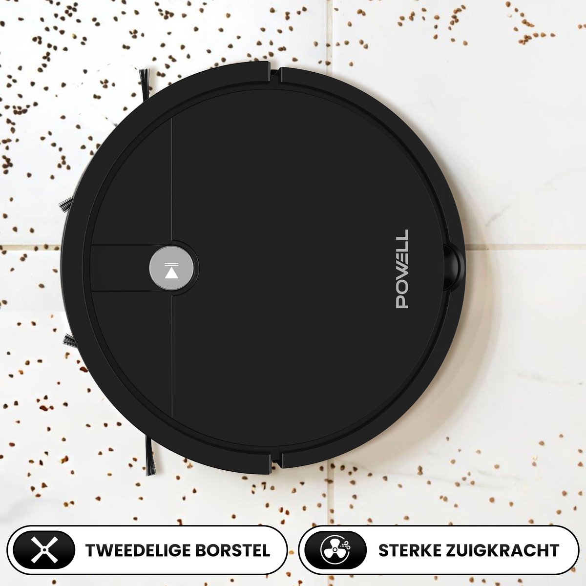 Powell Robotstofzuiger met Dweilfunctie Zwart
