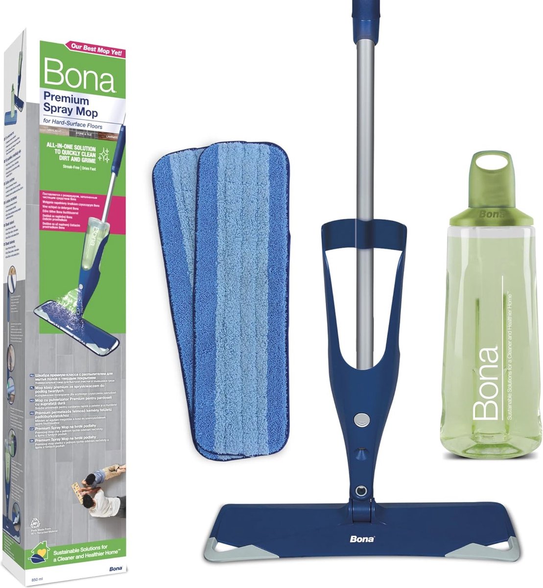 De Premium Spray Mop Harde Vloeren Microvezel Pads in één oogopslag