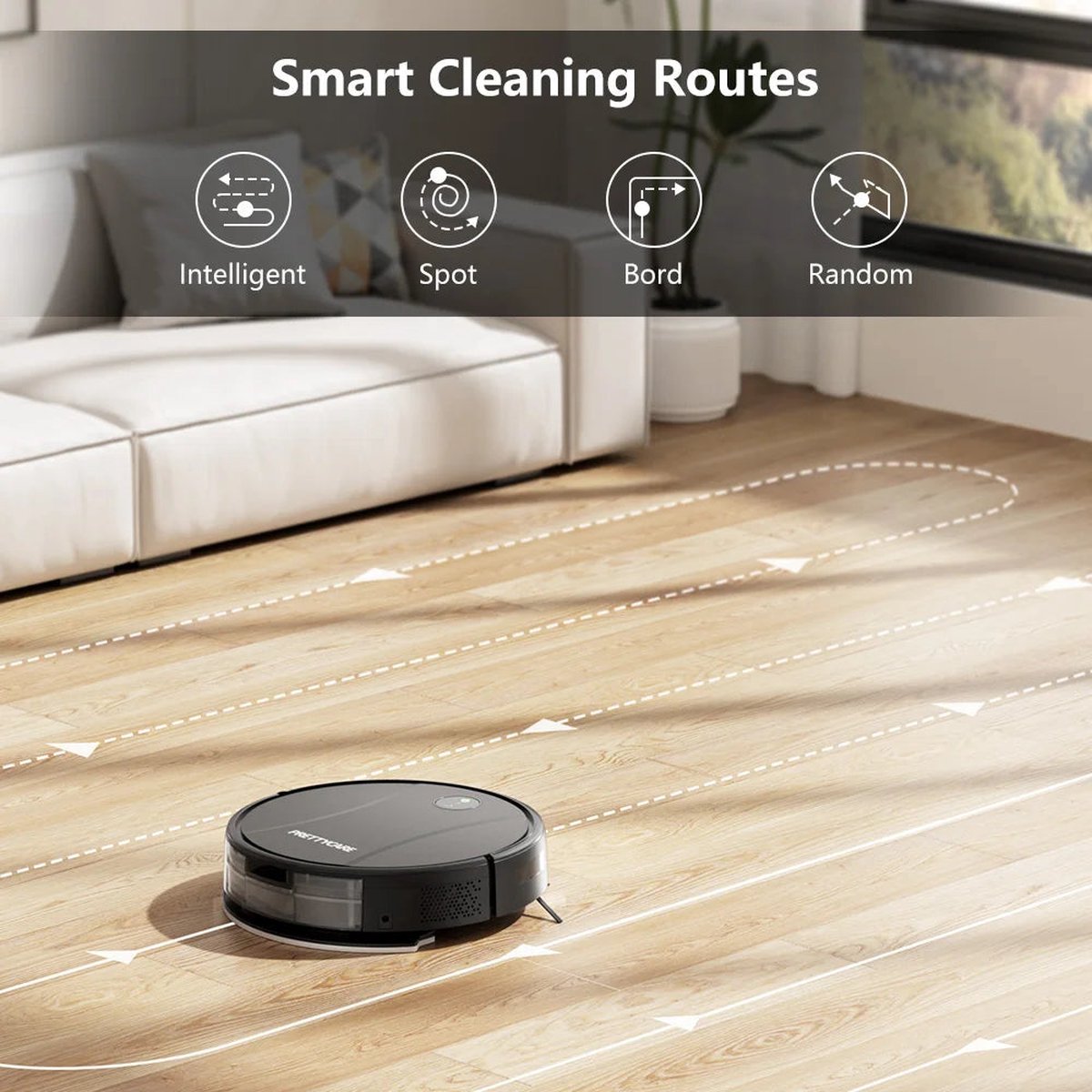 PrettyCare Robotstofzuiger met Vloermop Zwart