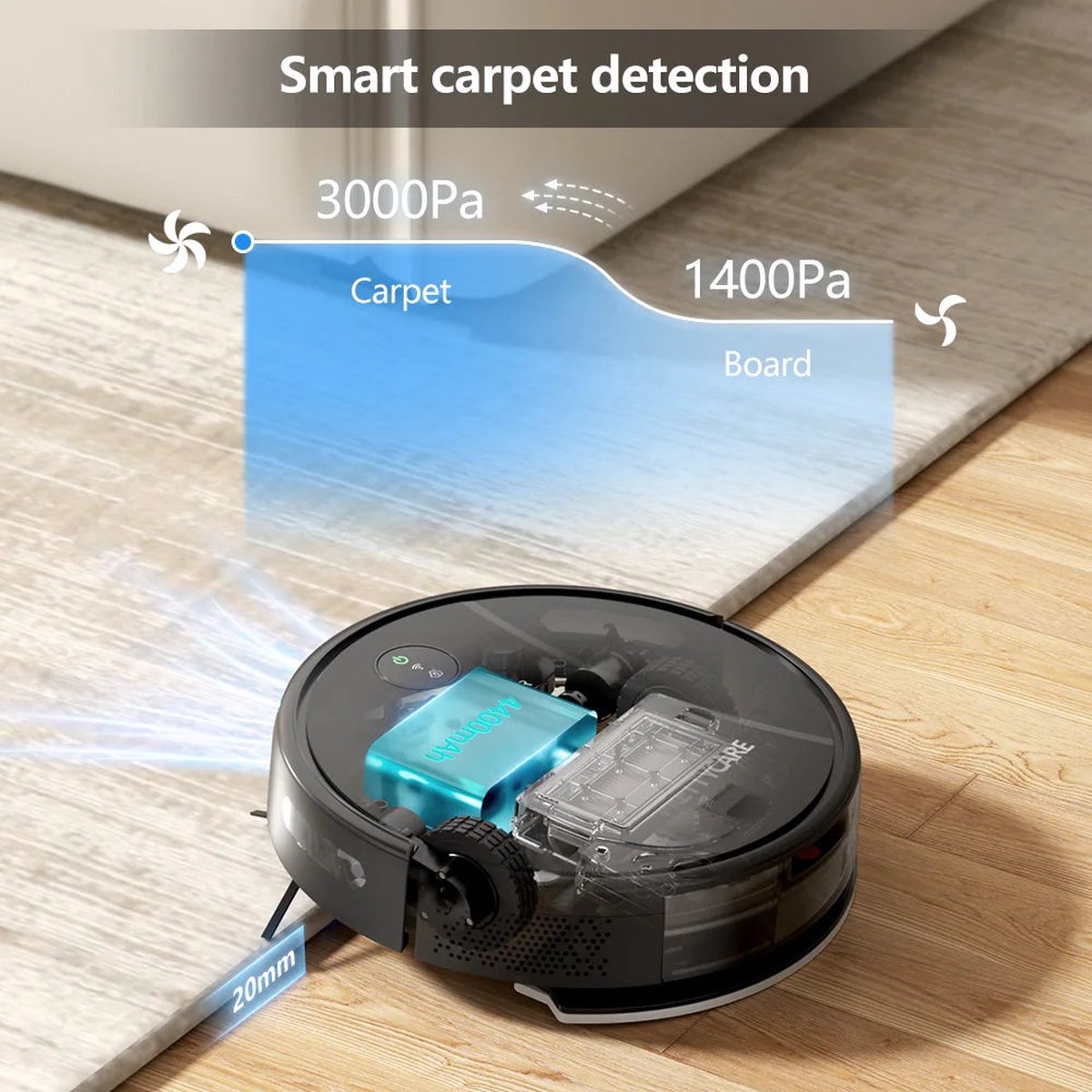 PrettyCare Robotstofzuiger met Vloermop Zwart