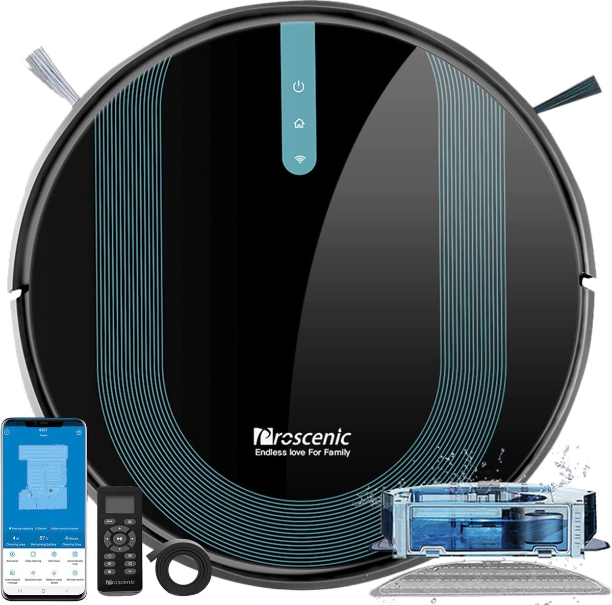 Proscenic 850T Robotstofzuiger met Dweilfunctie