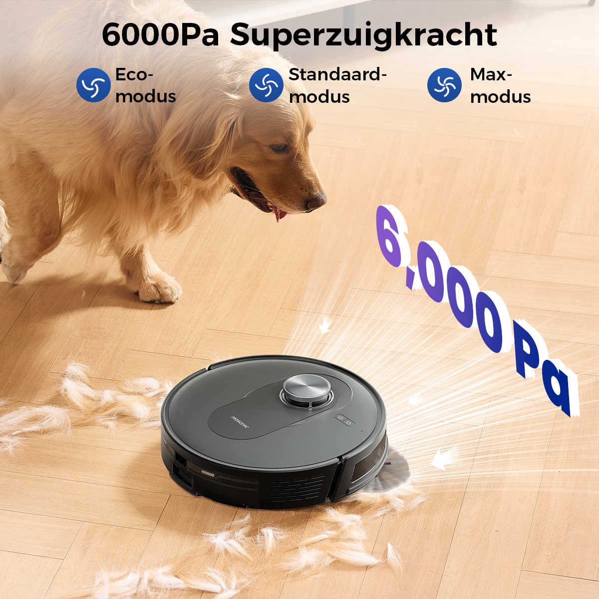 Proscenic Q8 Max Robotstofzuiger met Dweilfunctie en Reinigingsstation