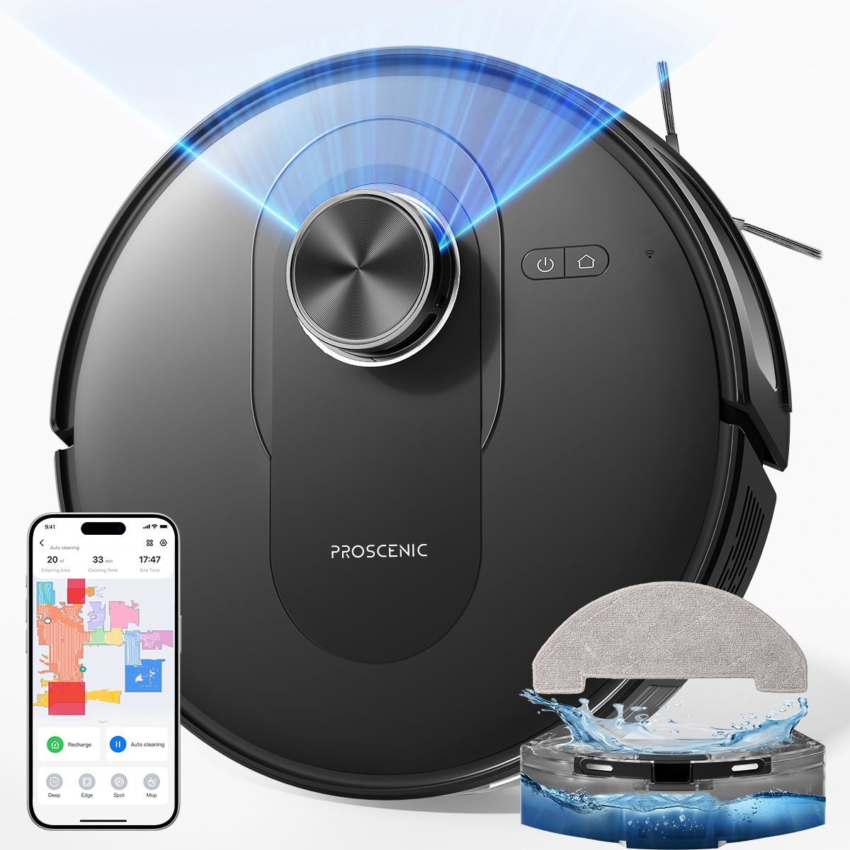 Proscenic Q8 Robotstofzuiger met Dweilfunctie