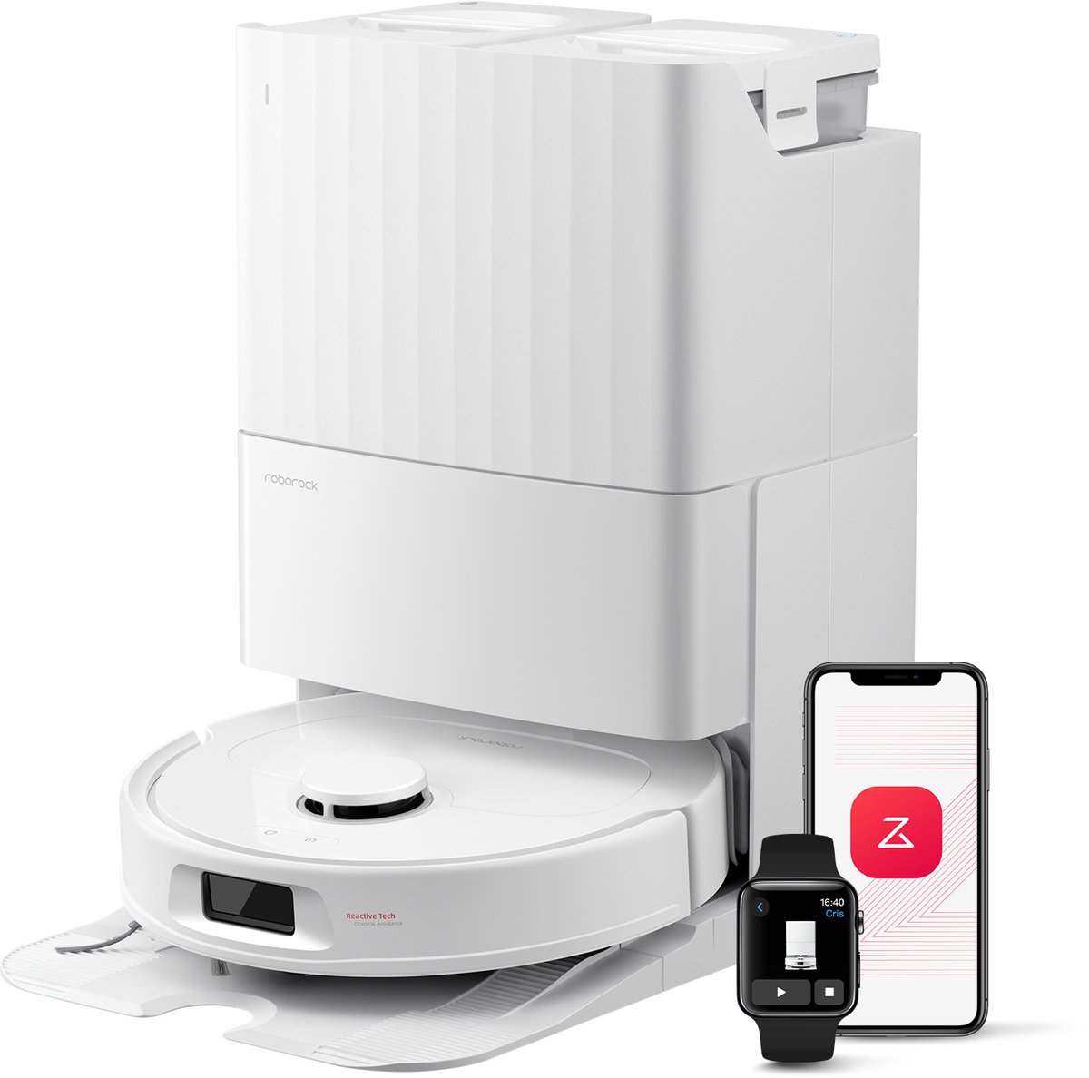 De roborock QV 35S robotstofzuiger wit in één oogopslag