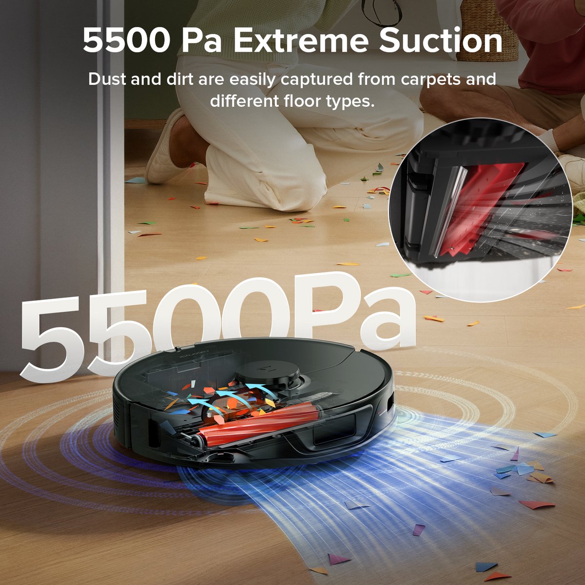 Roborock S7 Max Ultra Robotstofzuiger Zwart met AED Dock