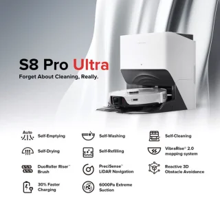 Roborock S8 Pro Ultra Robotstofzuiger Wit