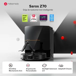 Roborock Saros Z70 Black Robotstofzuiger
