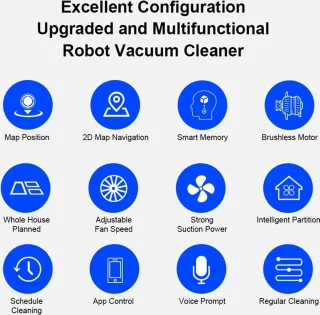 Robot Stofzuiger met Dweilfunctie en Laadstation WiFi Alexa Google Assistant