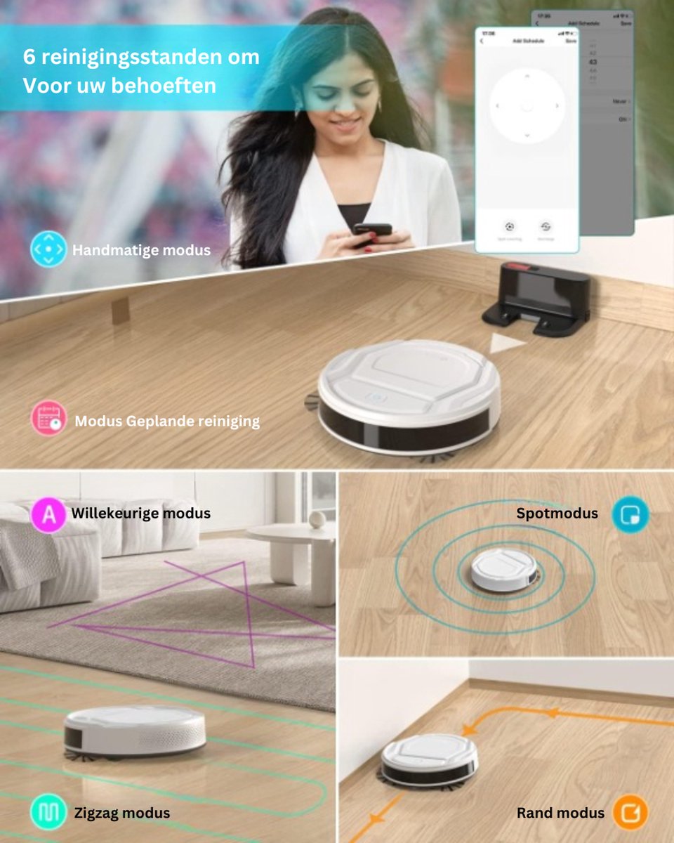 Wat vinden we goed aan de Robotstofzuiger 2-in-1 met Dweilfunctie en Laadstation Wit