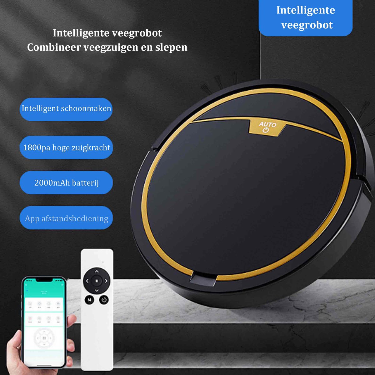 Robotstofzuiger 3-in-1 met app-bediening