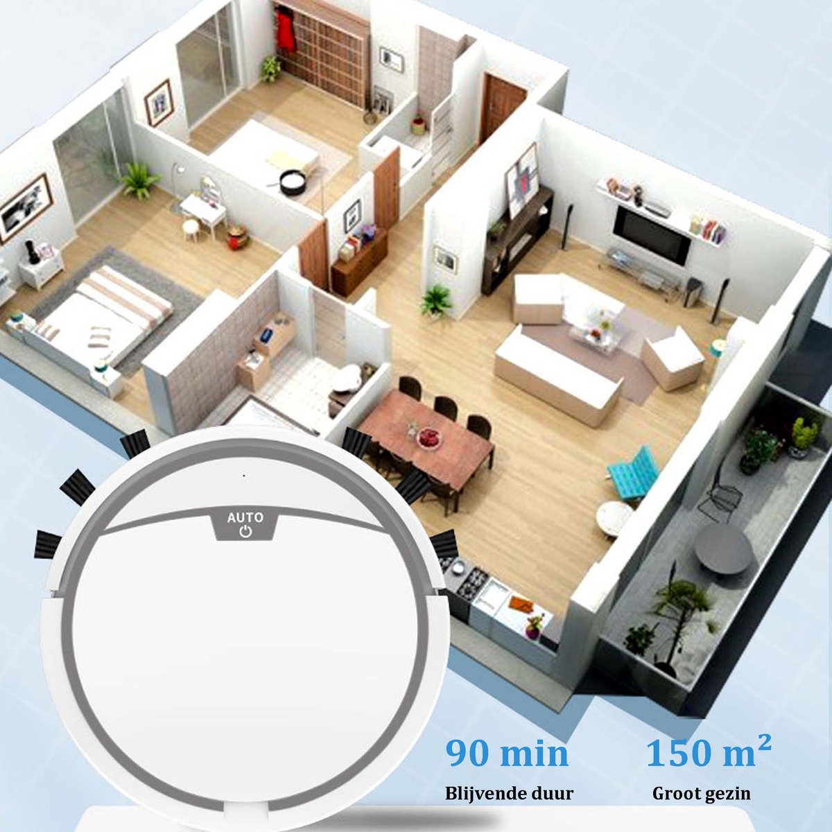 Robotstofzuiger 3-in-1 met app-bediening