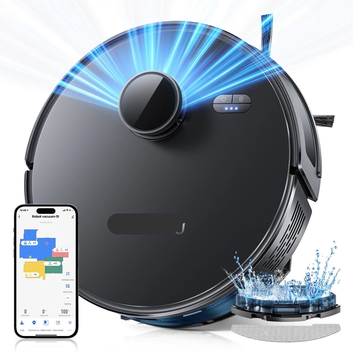 Robotstofzuiger 3-in-1 Zwart