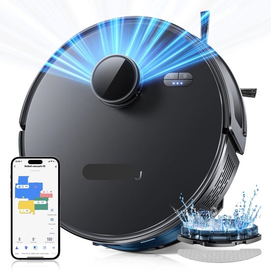 Robotstofzuiger 3-in-1 Zwart