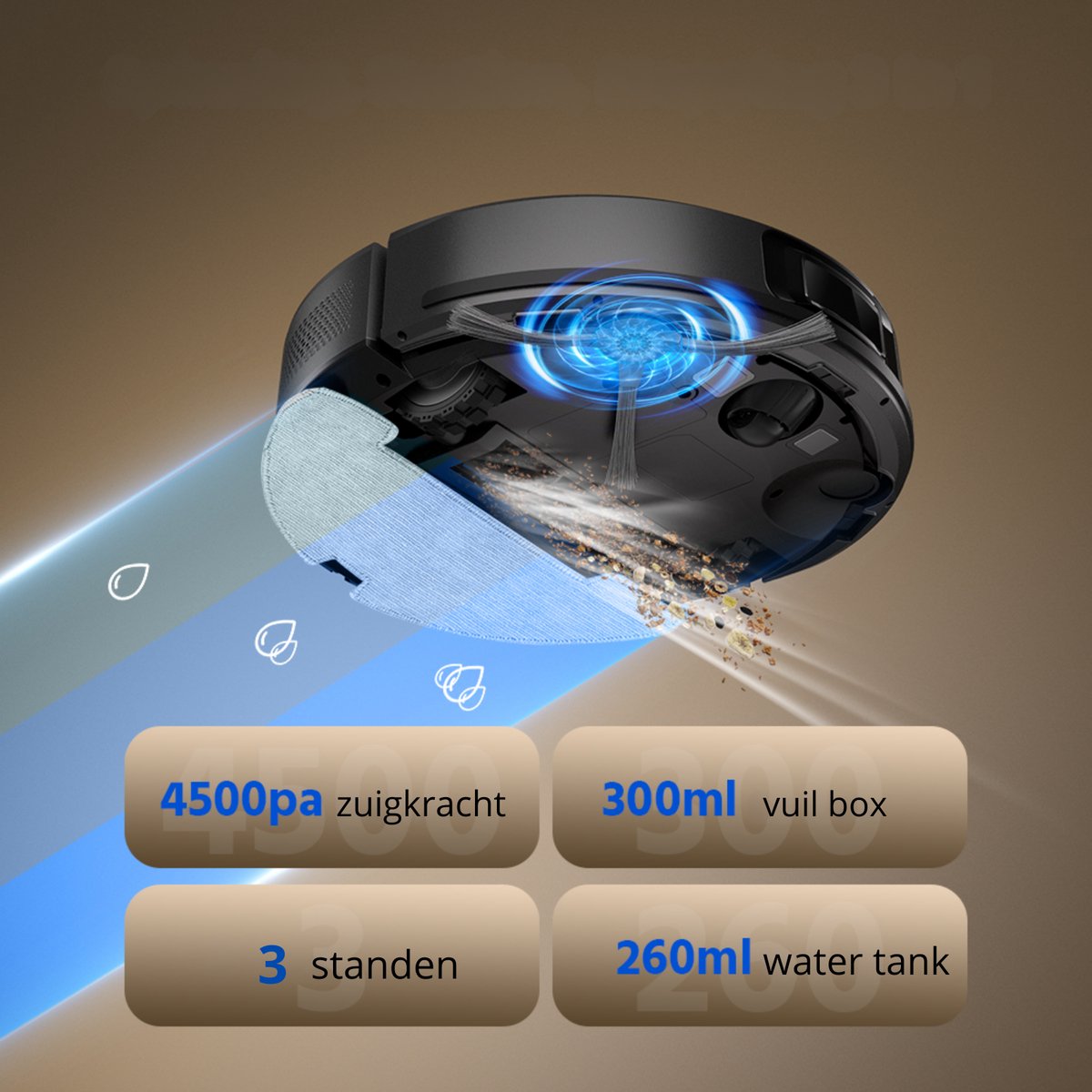 Robotstofzuiger App met Dweilfunctie en Oplaadstation