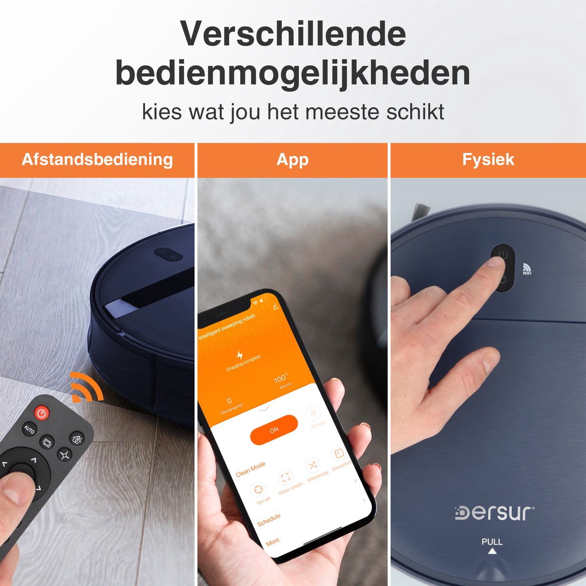 Robotstofzuiger Blauw met Dweilfunctie en Laadstation