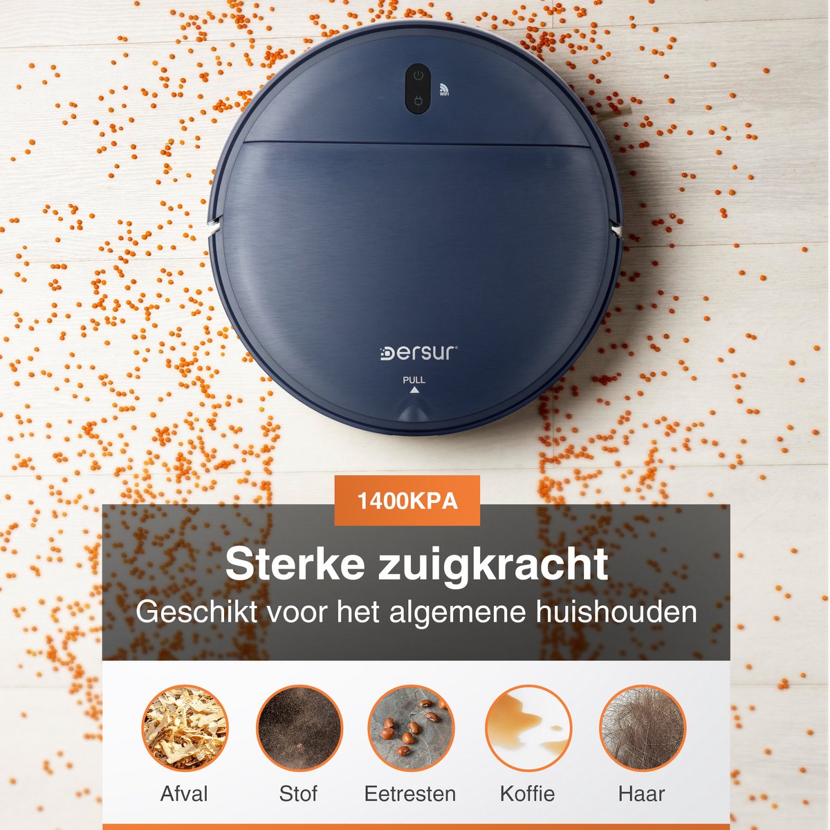 Robotstofzuiger Blauw met Dweilfunctie en Laadstation