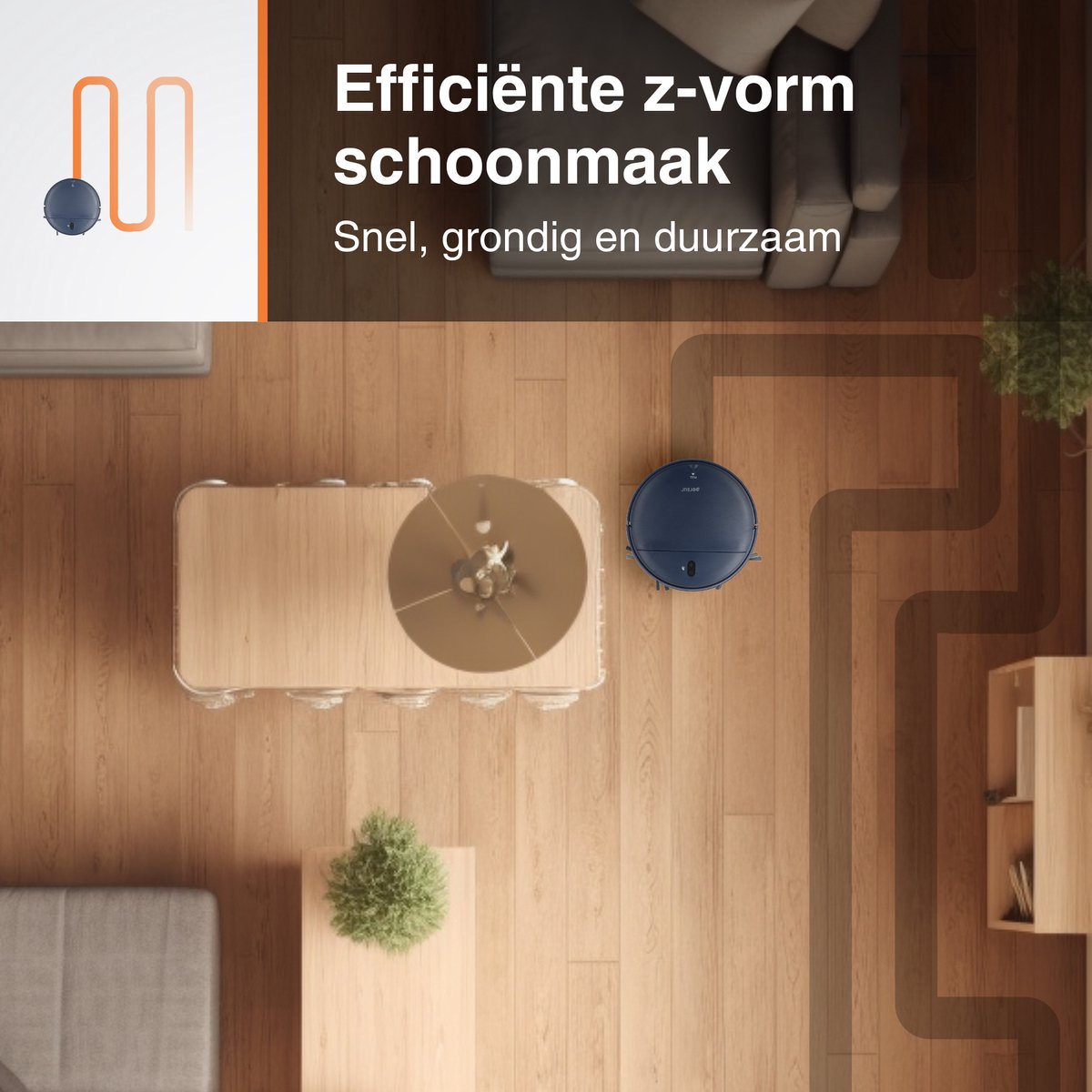 Robotstofzuiger Blauw met Dweilfunctie en Laadstation