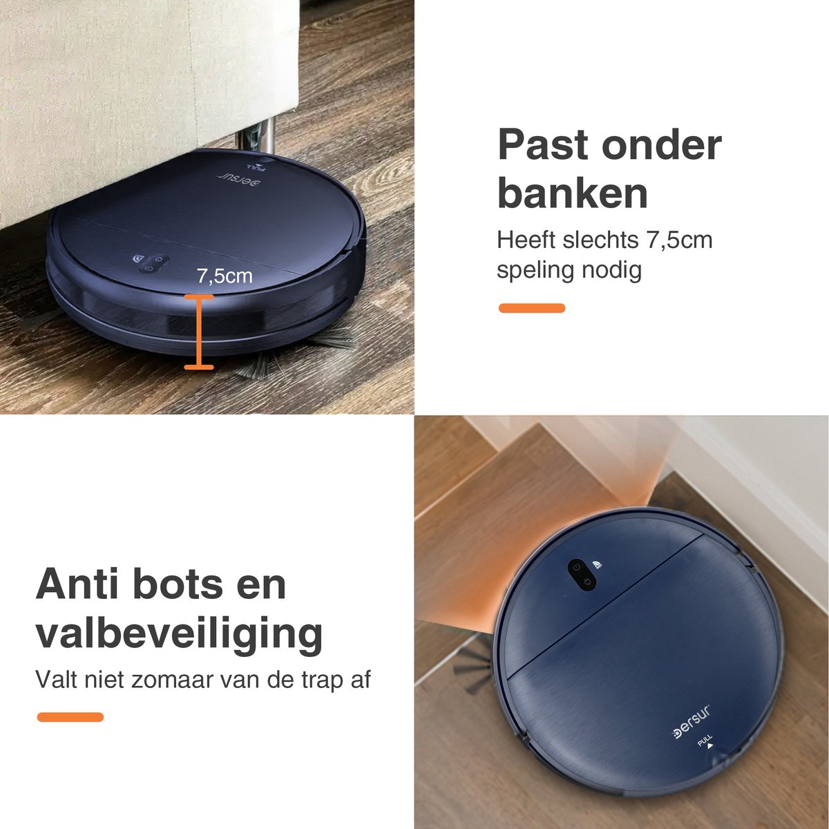 Robotstofzuiger Blauw met Dweilfunctie en Laadstation