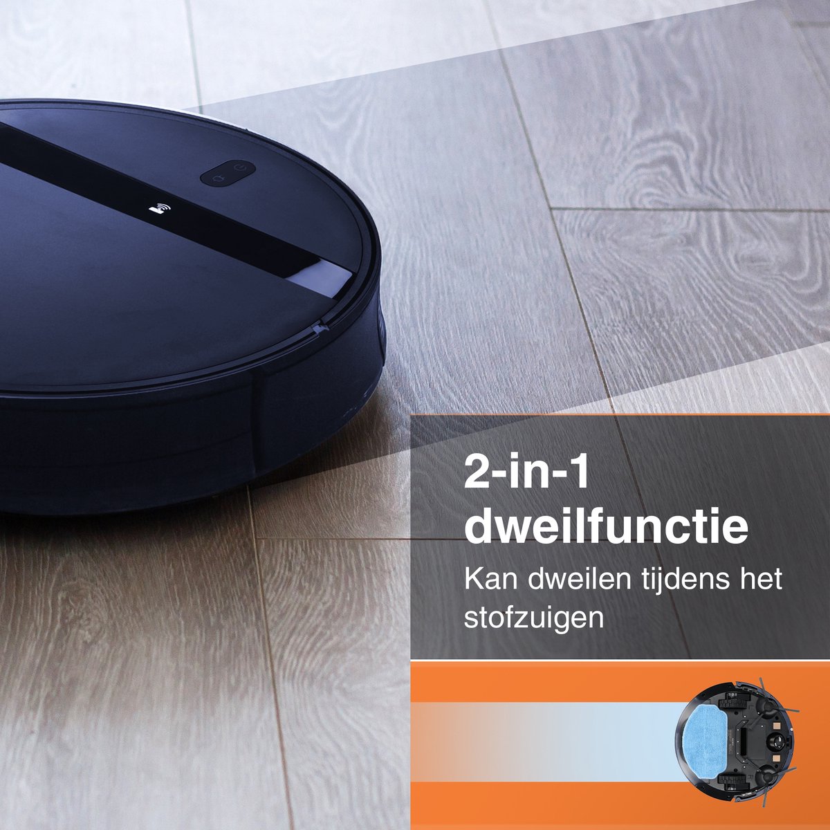 Robotstofzuiger Blauw met Dweilfunctie en Laadstation