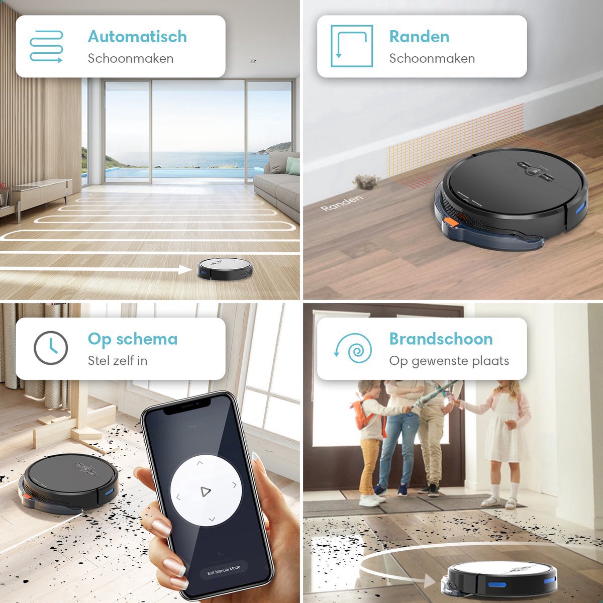 Robotstofzuiger Dweilfunctie met Laadstation voor Huisdieren