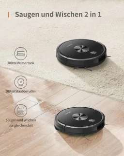 Robotstofzuiger met Dweilfunctie 3000 Pa - Compatibel Google Home Alexa