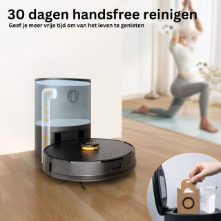 Robotstofzuiger met laadstation en appbediening
