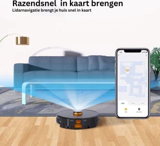 Robotstofzuiger met laadstation en appbediening