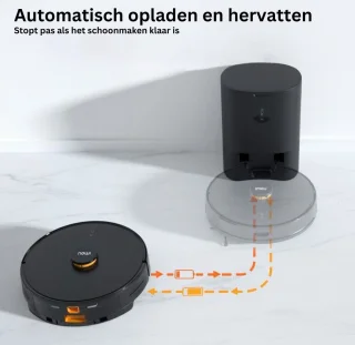 Robotstofzuiger met laadstation en appbediening