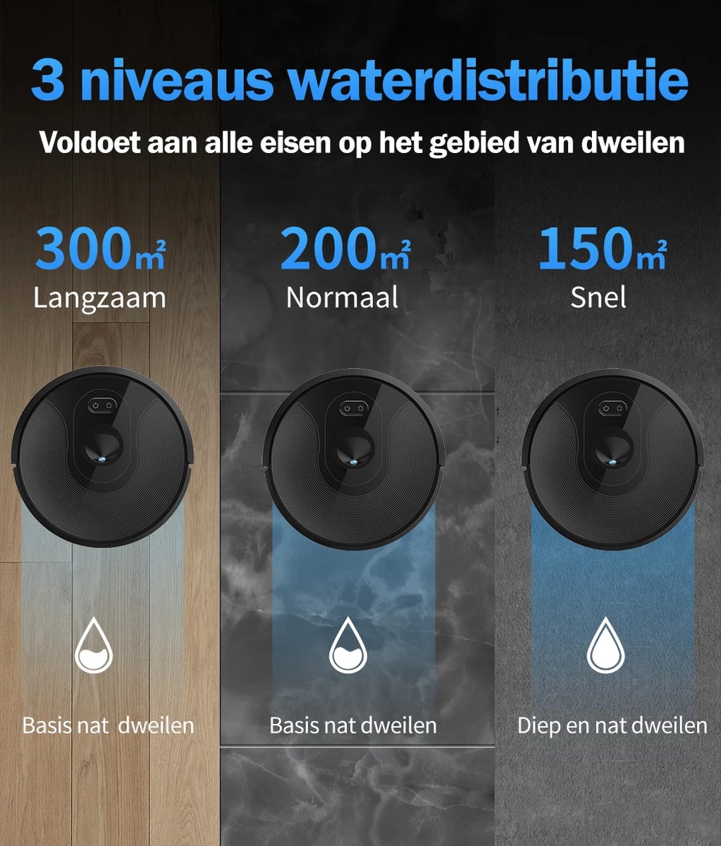 Robotstofzuiger Met Watertank En Dweilfunctie - Afstandsbediening