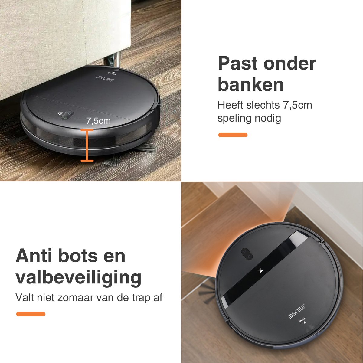 Robotstofzuiger Zwart met Dweilfunctie en Laadstation