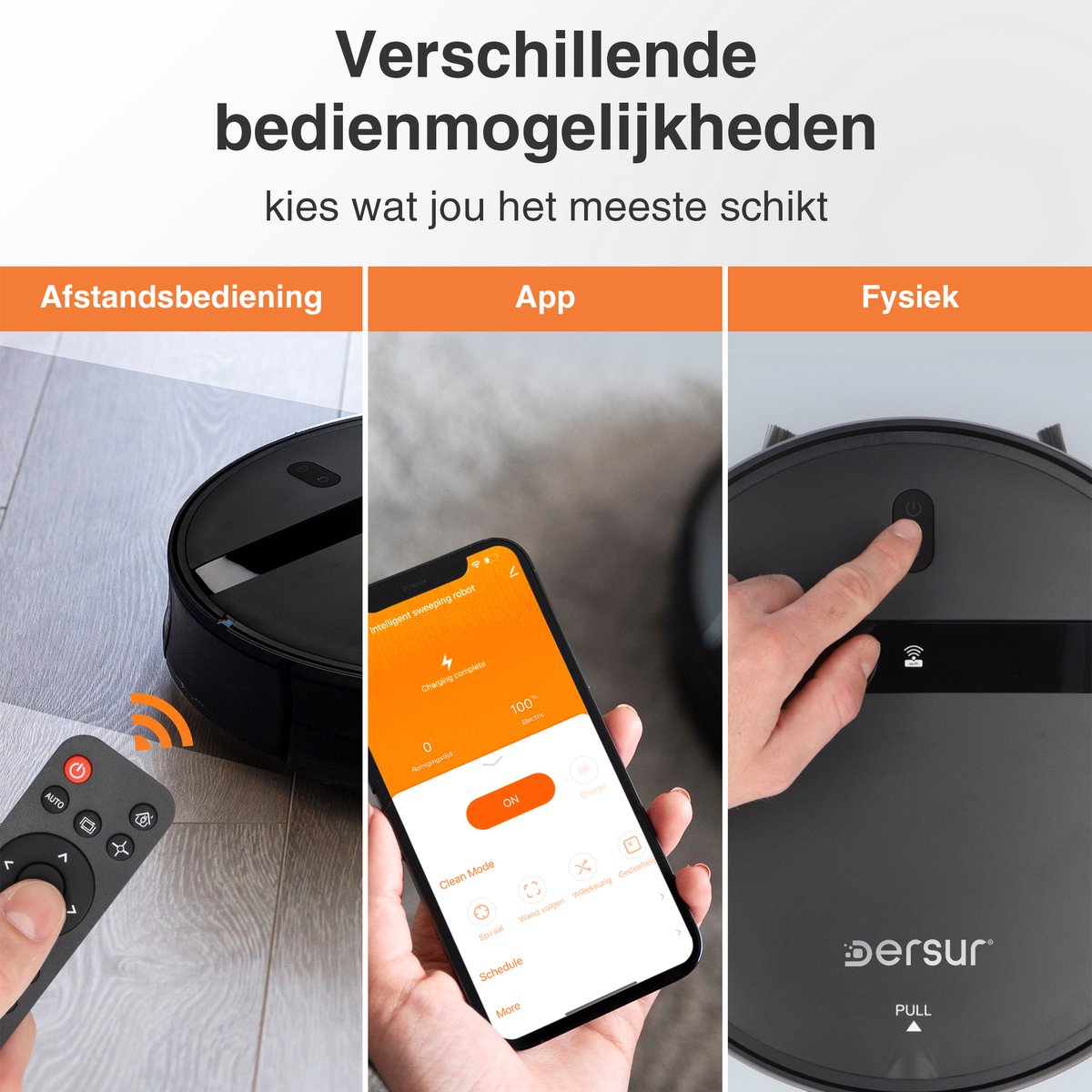 Robotstofzuiger Zwart met Dweilfunctie en Laadstation
