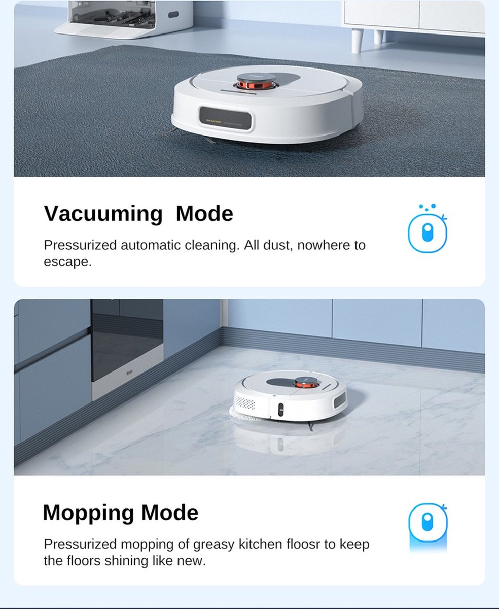 ROIDMI EVA Robotstofzuiger Dweilrobot Wit