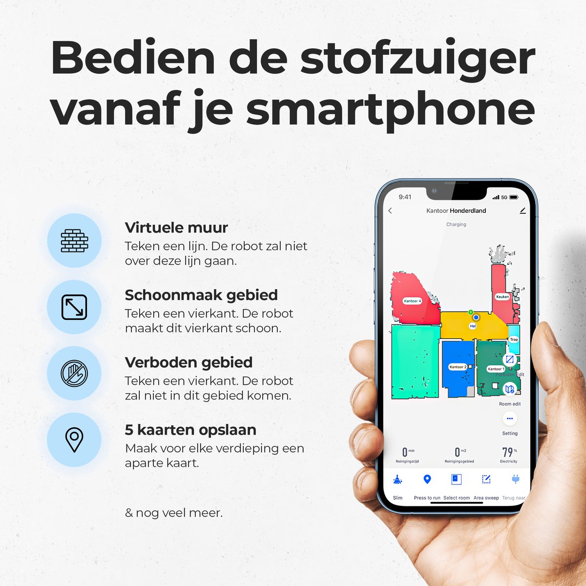 Roomware Robotstofzuiger met Dweilfunctie SMART Wifi