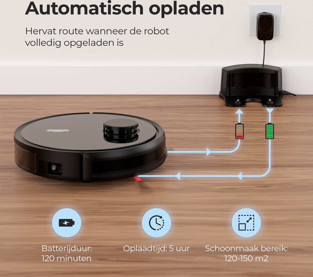 Roomware Robotstofzuiger met Dweilfunctie SMART Wifi