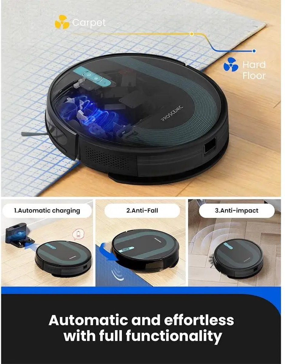 Rustive 850T Robotstofzuiger Draadloos Zonder Zak