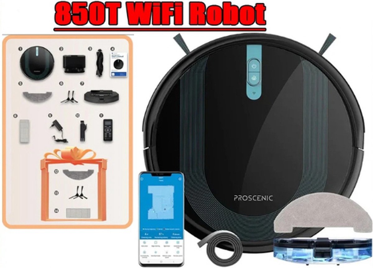 Rustive 850T Robotstofzuiger Draadloos Zonder Zak