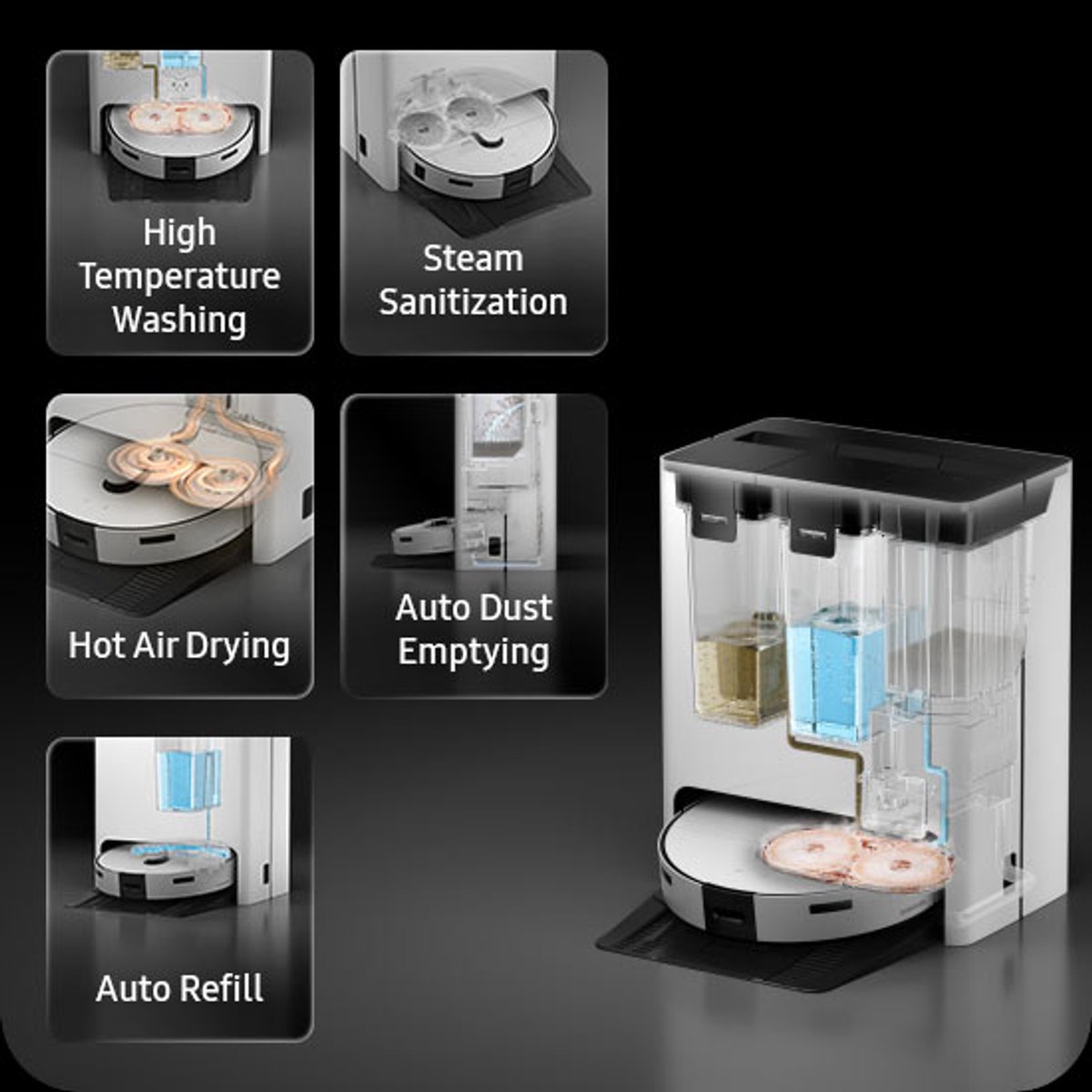 Samsung Bespoke Jet Bot VR7MD96514G robotstofzuiger satijngrijs