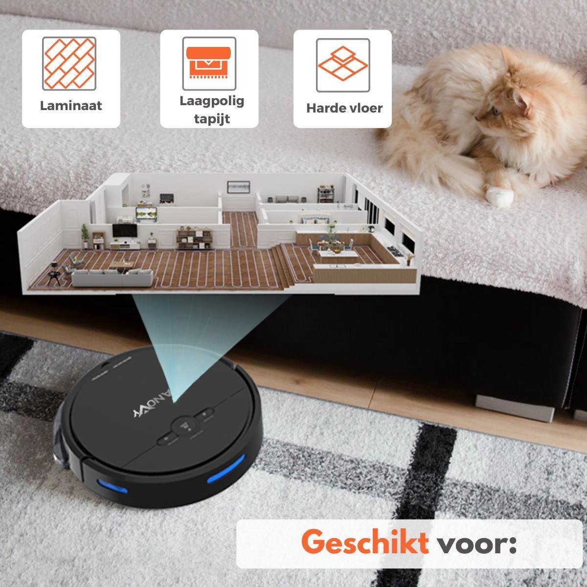 Sanovy 3-in-1 Robotstofzuiger met dweilfunctie