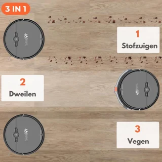 Sanovy 3-in-1 Robotstofzuiger met dweilfunctie